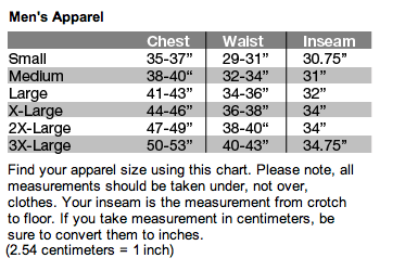 Adidas Mens Sweatpants Size Chart